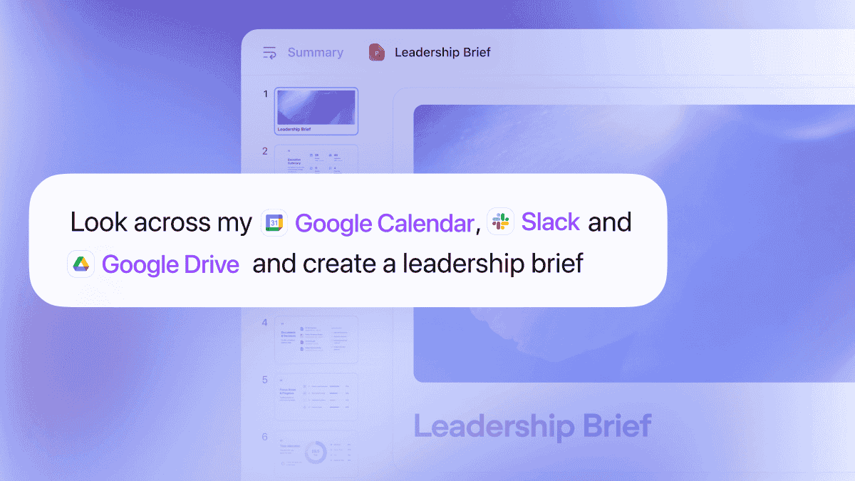 ChatGPT Work creating a leadership brief from connected tools