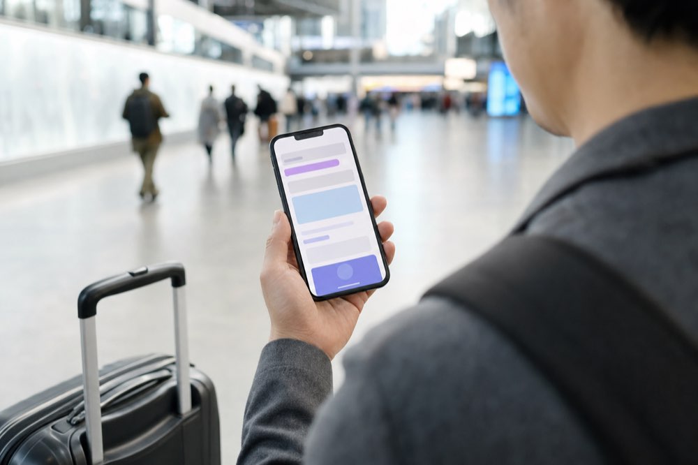 A phone shows a short French message with an English translation draft, suggesting help making a phrase sound natural in another language.