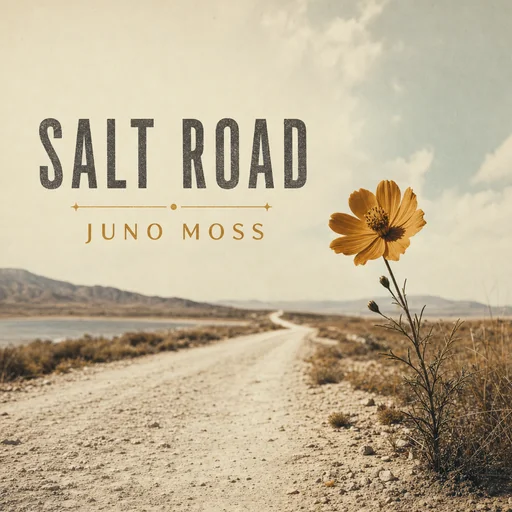 Salt Road folk album cover with one ochre wildflower beside a pale road.
