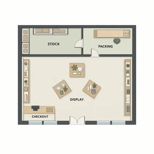Source 1 for Retail-store floor plan: small homewares shop.