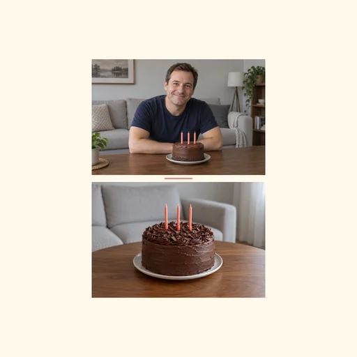 Two complete birthday photos stacked vertically in their original order, preserving both full images.