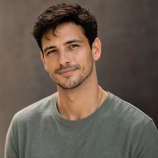 Actor headshot of the selected original catalog person (example-d), with natural studio lighting.