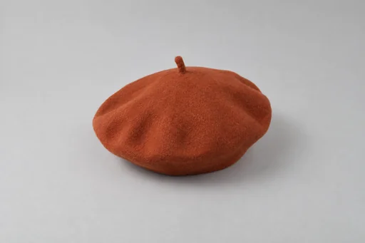 Source 2 for Virtual clothing try-on: rust wool beret.