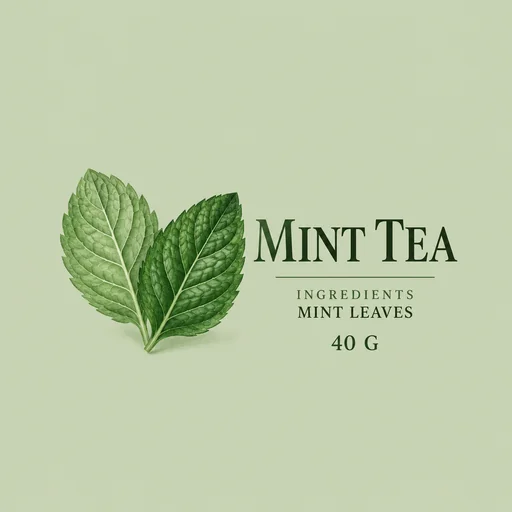 Source 1 for Food label design: mint tea label.