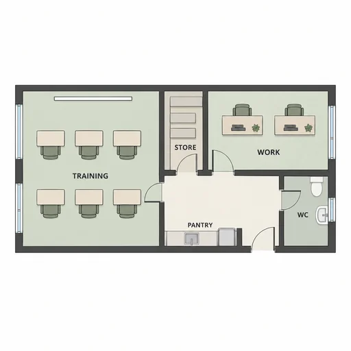 Source 1 for Small-office floor plan: small training office.