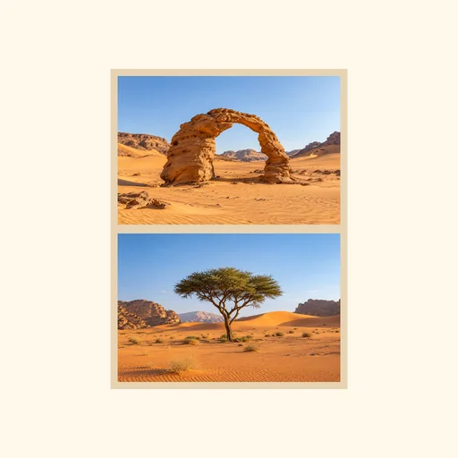 Two complete vacation photos stacked vertically in their original order, preserving both full images.