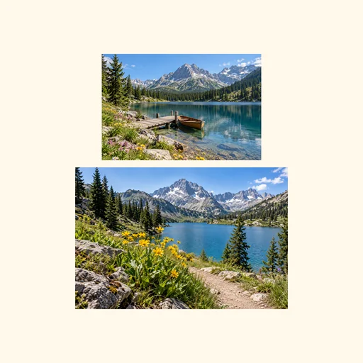 Two complete travel photos stacked vertically in their original order, preserving both full images.