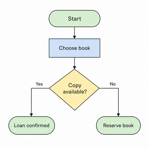 Five-node flow with one availability decision and two labeled outcomes.