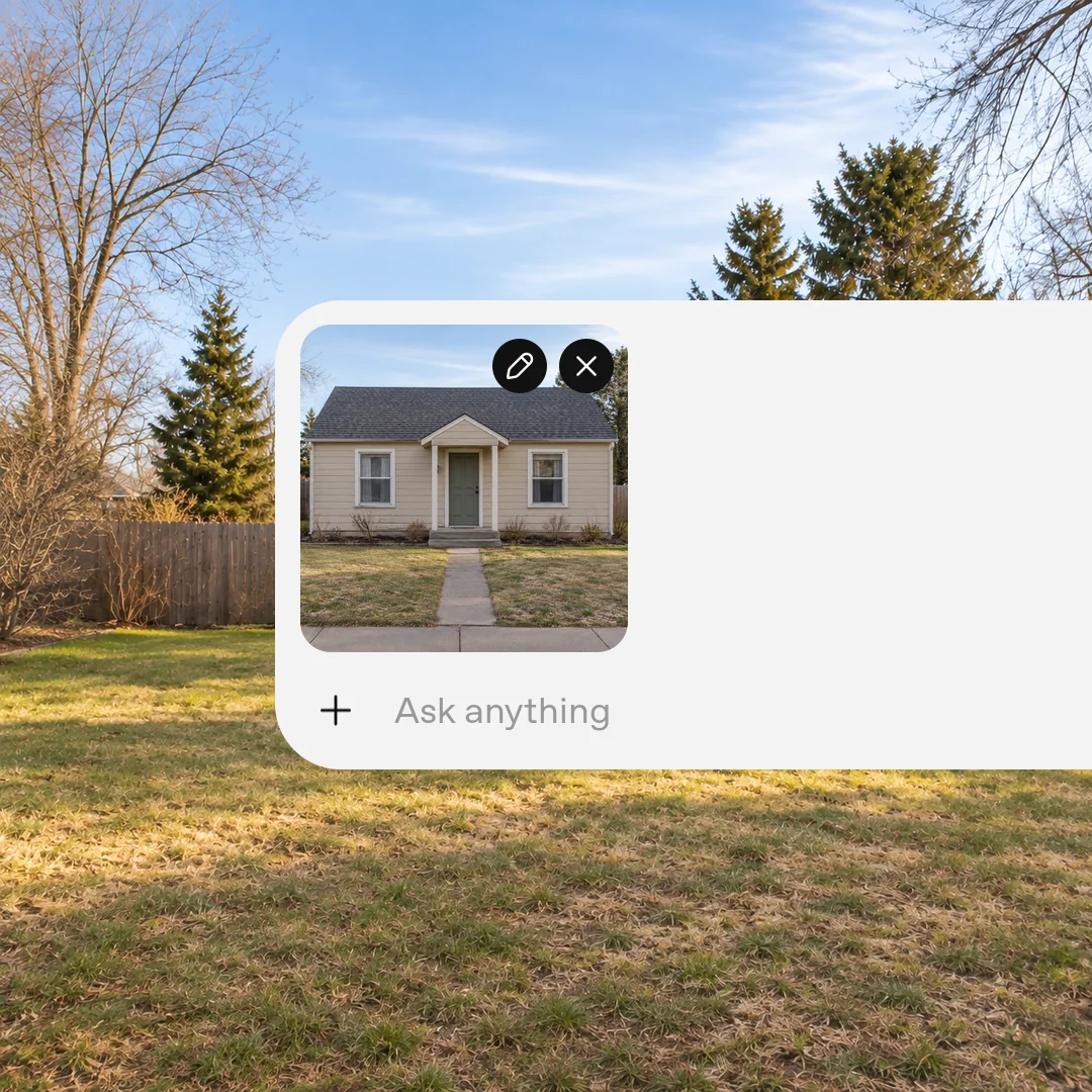 Step 1: Upload your garden photo. Low shrubs and short ornamental grasses in the cottage's existing foundation beds.