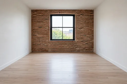 Source 1 for Furniture placement: empty room brick loft.
