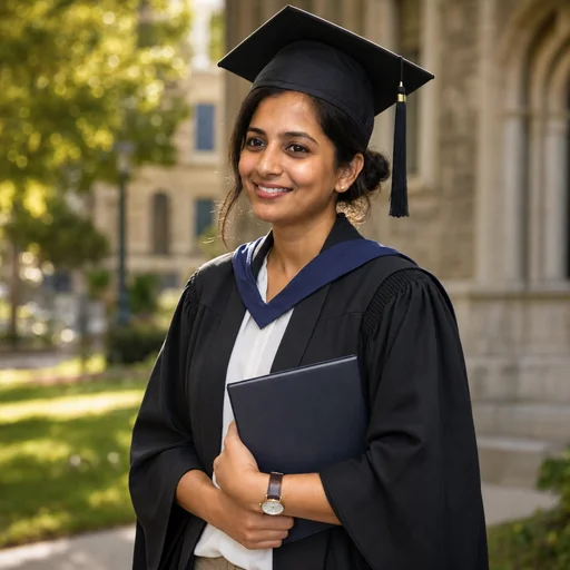 Graduation portrait of the selected original catalog person in academic cap and gown.
