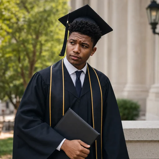 Graduation portrait of the selected original catalog person in academic cap and gown.