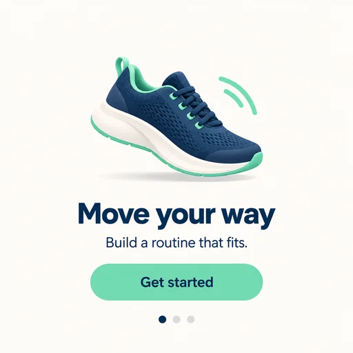 Source 1 for Onboarding screen: fitness first step.