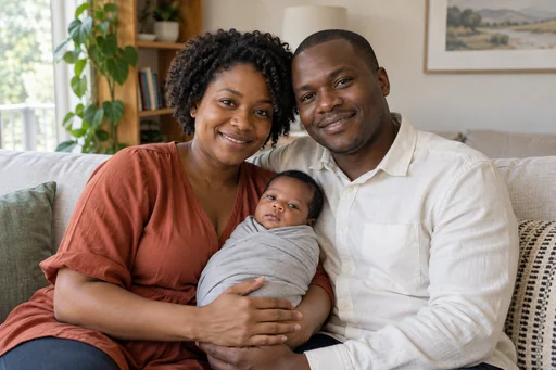 Source 1 for Newborn family portrait: newborn family rust.