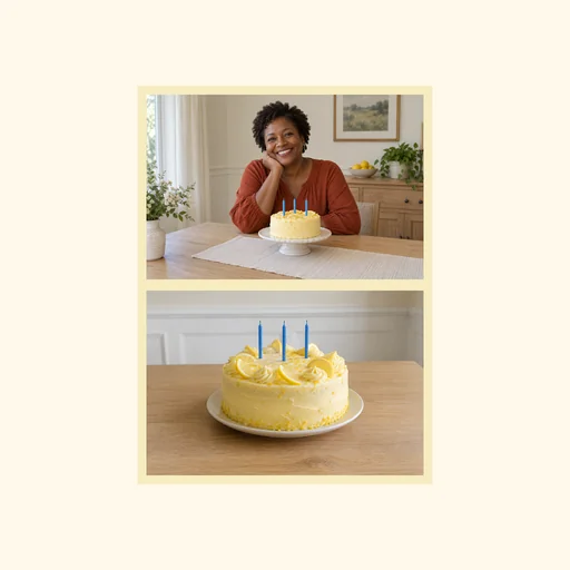Two complete birthday photos stacked vertically in their original order, preserving both full images.