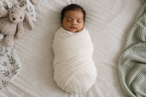 Source 1 for Baby announcement: baby ivory swaddle.