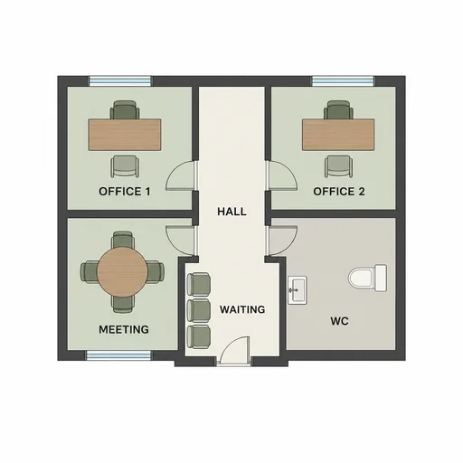 Source 1 for Small-office floor plan: two consultant private suite.