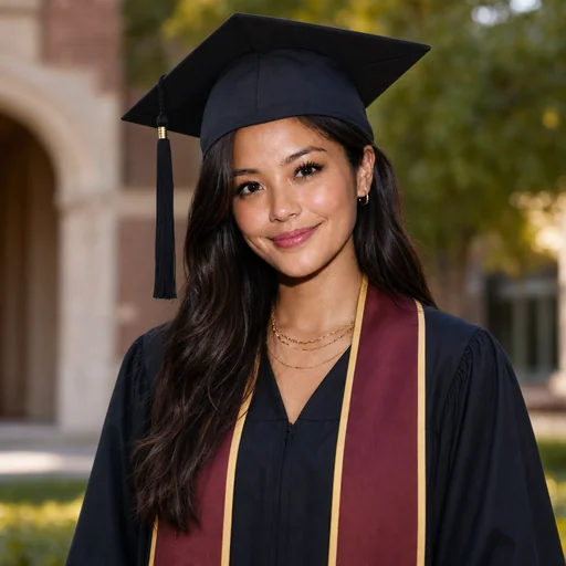 Graduation portrait of the selected original catalog person in academic cap and gown.