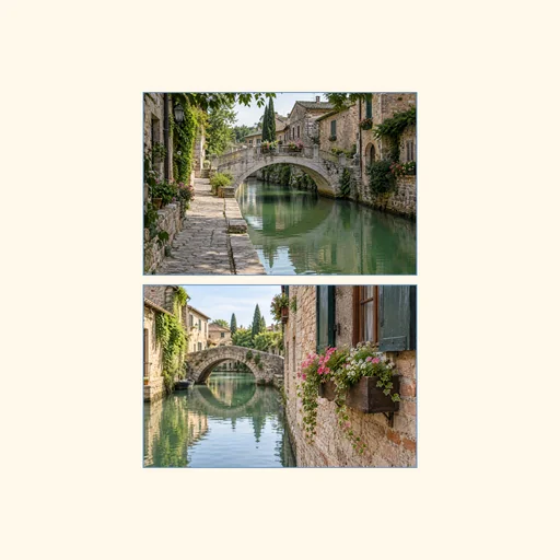 Two complete vacation photos stacked vertically in their original order, preserving both full images.