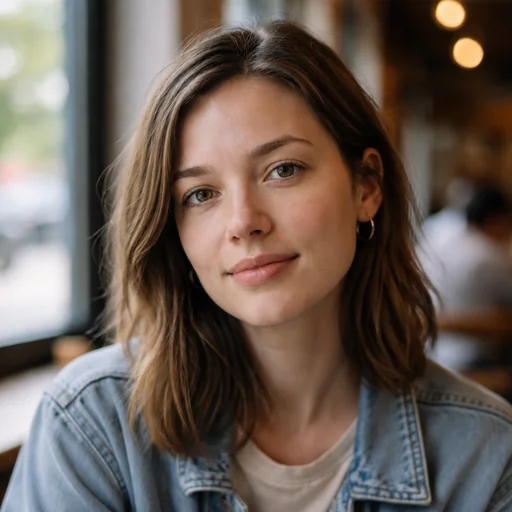 Subtly retouched portrait of the selected original catalog person, retaining natural skin texture and the original setting.
