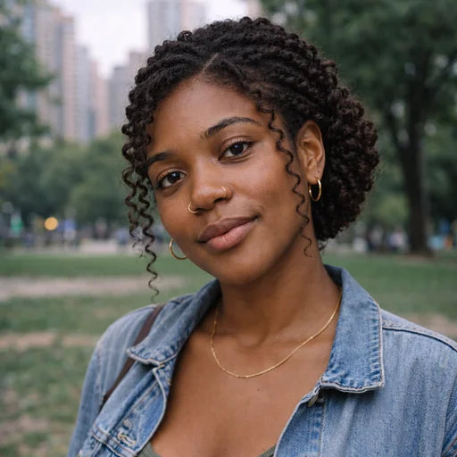 A woman previews a gathered braided bridal updo with loose curls beside her face and no added hair accessories.