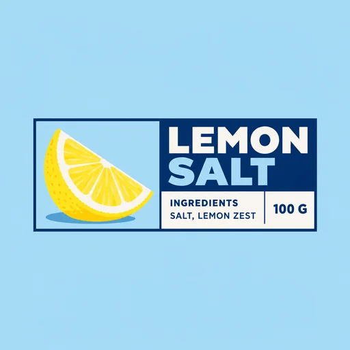 Source 1 for Food label design: lemon salt label.